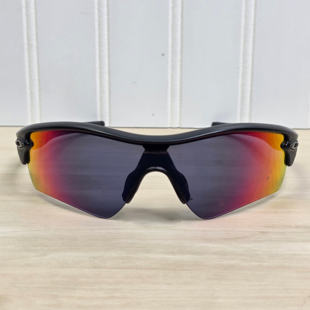 Oakley Radar Path Sunglasses Matte Black Red Orange Iridescent Mens Sport Shield